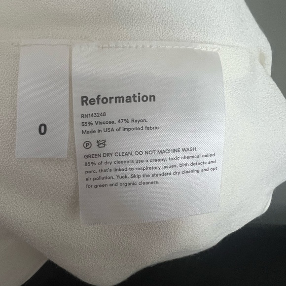Reformation || Ivory Sigrid Dress Size 0 - Picture 7 of 10